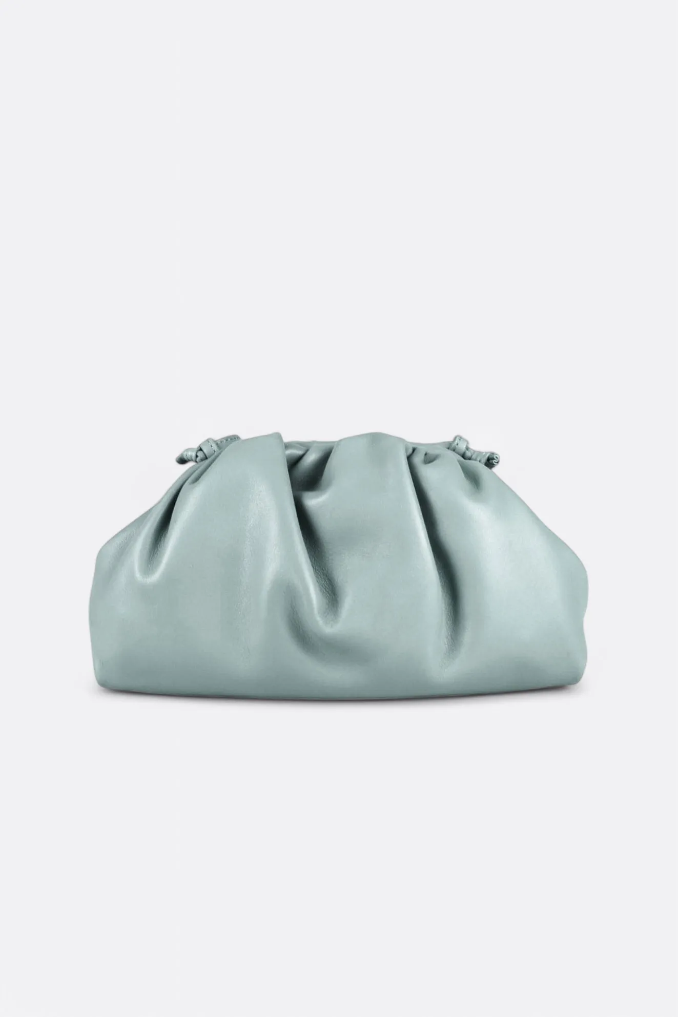 Bolso Pouch Piel – Turquesa Claro